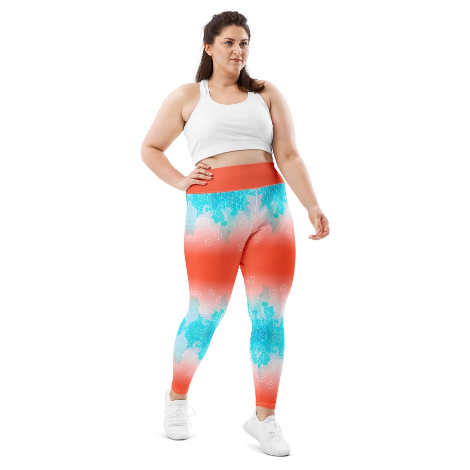 all over print plus size leggings white front 66a70483315d3