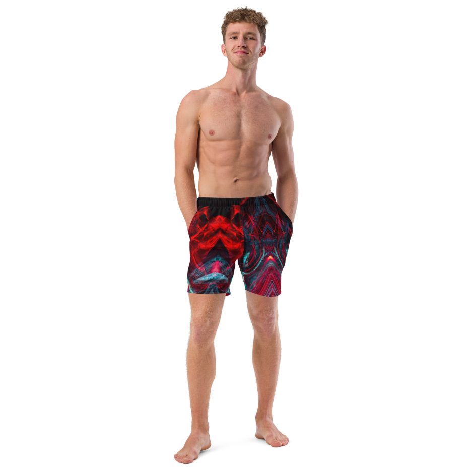 all over print recycled swim trunks white front 669bbda799b43