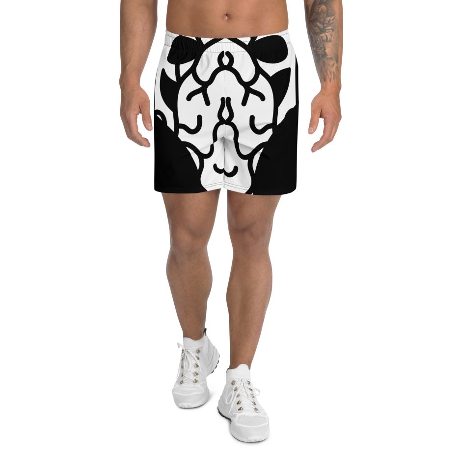 all over print unisex athletic long shorts white front 66a71ccceb973