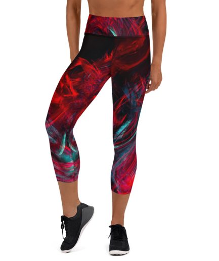 all over print yoga capri leggings white front 669b328522d24