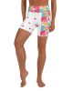 all over print yoga shorts white front 669f500066a97